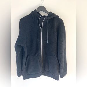Lululemon Black Zip Front Sherpa Fleece Size 10